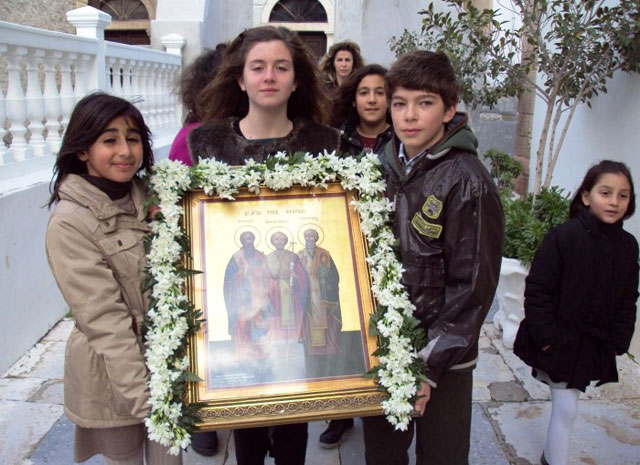 Ο εορτασμός των τριών Ιεραρχών στη Λέρο Ο εορτασμός των τριών Ιεραρχών στη Λέρο