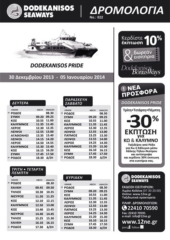 δρομολόγια καταμαράν