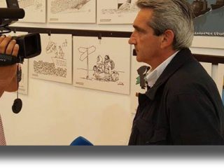 Σε Λέρο και Αγαθονήσι, εγκαινίασε ο Περιφερειάρχης την έκθεση σκίτσου για το προσφυγικό