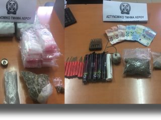 ΛΕΡΟΣ: Συνελήφθη 36χρονος και 21χρονος για υποθέσεις ναρκωτικών και παράνομη κατοχή φυσιγγίων και κροτίδων