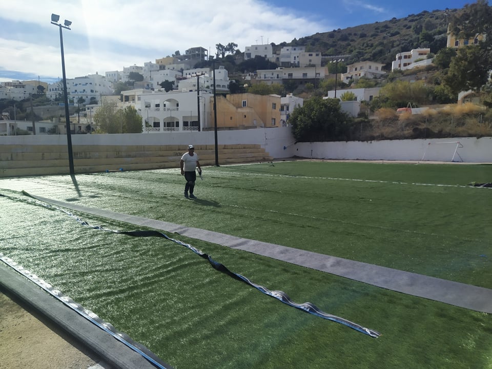 Λέρος: Ξεκίνησαν οι εργασίες για την ανακατασκευή του γηπέδου ποδοσφαίρου 5Χ5 στο Παντέλι