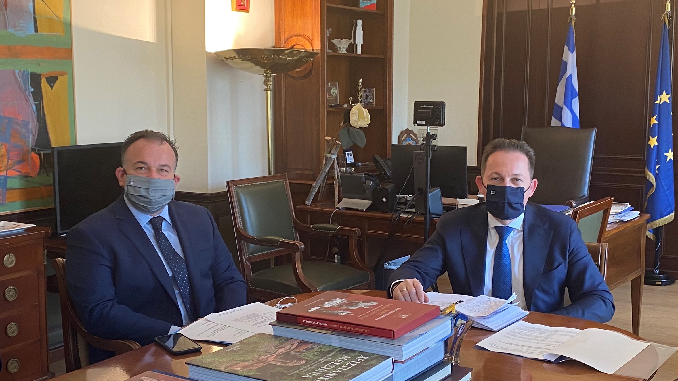 Συνάντηση του Βουλευτή Δωδεκανήσου Ιωάννη Παππά με τον Αναπληρωτή Υπουργό Εσωτερικών Στέλιο Πέτσα για μελέτη αφαλάτωσης νήσου Καλύμνου