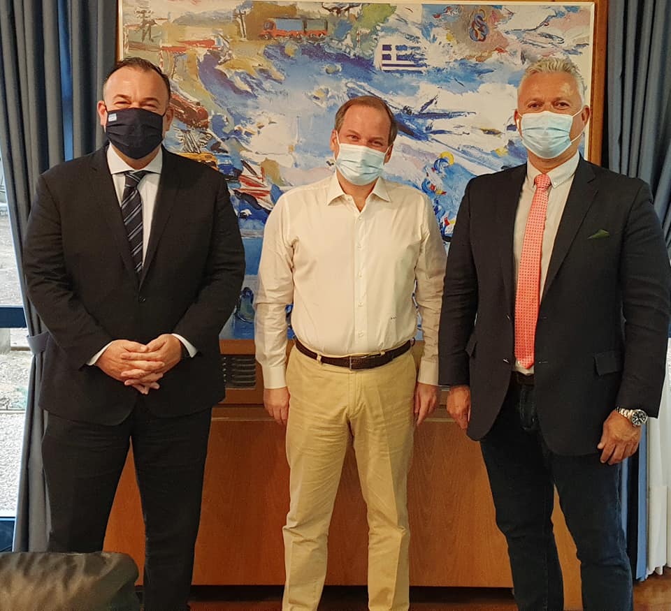 Σύσκεψη Ι. Παππά στο Υπ. Μεταφορών και Υποδομών, παρουσία του Δημάρχου Λειψών