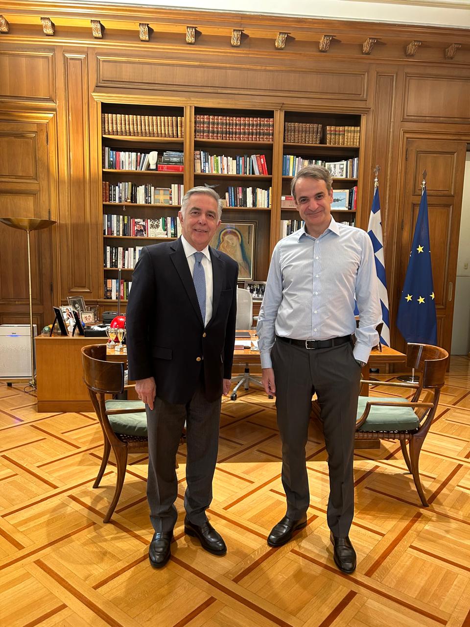 Συνάντηση στο Μέγαρο Μαξίμου του Βασίλη Α. Υψηλάντη με τον Πρωθυπουργό Κυριάκο Μητσοτάκη. Στο επίκεντρο τα θέματα της Δωδεκανήσου