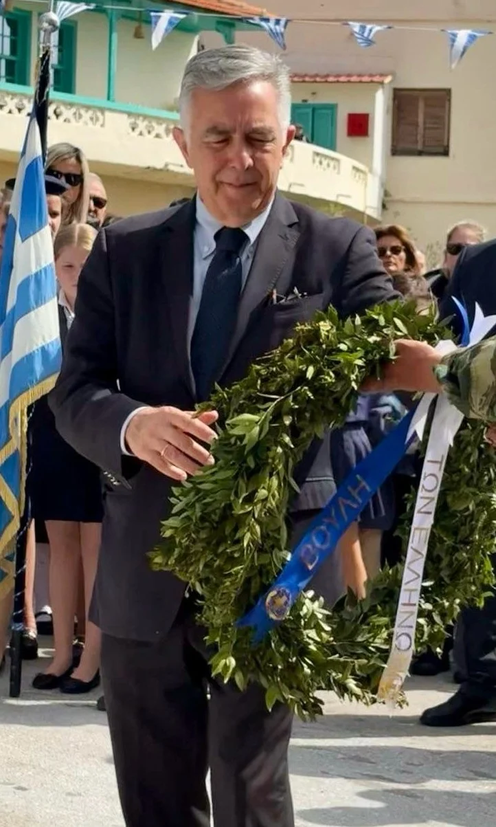 O Βασίλης Υψηλάντης εκπρόσωπος της Βουλής στην Κάρπαθο για την επέτειο της 25ης Μαρτίου