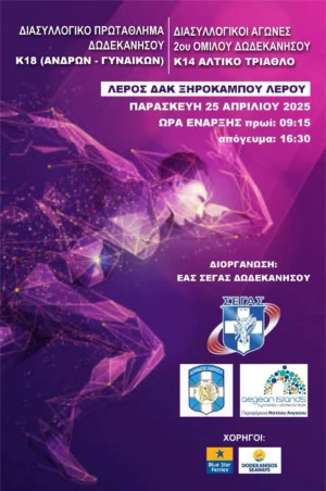 Λέρος: Την Παρασκευή 25 Απριλίου το Διασυλλογικό Πρωτάθλημα Δωδεκανήσου στο στάδιο Ξηροκάμπου