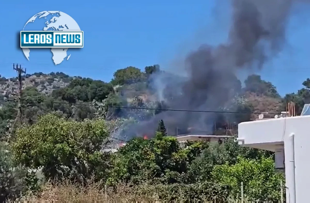 Λέρος: Υπό έλεγχο η πυρκαγιά στο Λακκί [VIDEO]