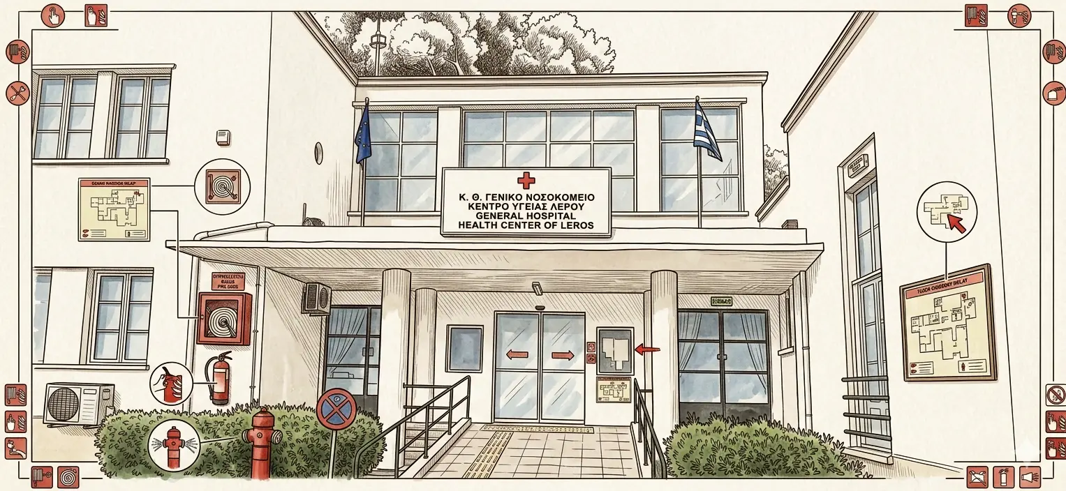 Ένταξη του έργου εγκατάστασης συστημάτων πυροπροστασίας στο Κ.Θ.-Κ.Υ. Λέρου στο Πρόγραμμα «Νότιο Αιγαίο» 2021-2027