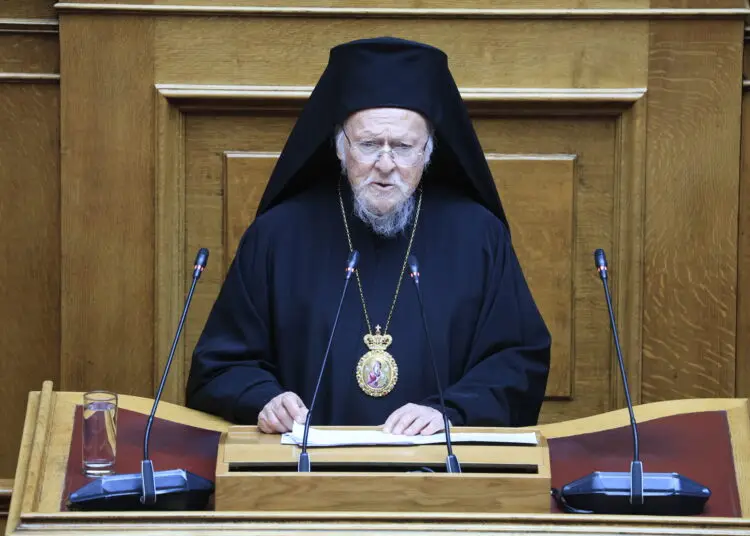 Ειδική συνεδρίαση της Ολομέλειας της Βουλής κατά την οποία απευθύνθηκε στο Σώμα ο Αρχιεπίσκοπος Κωνσταντινουπόλεως, Νέας Ρώμης και Οικουμενικός Πατριάρχης Βαρθολομαίος, Τρίτη 6 Μαΐου 2026.  (ΓΙΩΡΓΟΣ ΚΟΝΤΑΡΙΝΗΣ/EUROKINISSI)