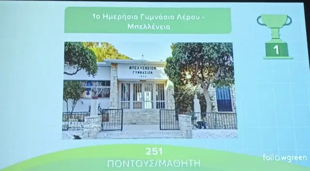 Διάκριση για το Μπελλένειο Γυμνάσιο: Πρώτη θέση στον διαγωνισμό ανακύκλωσης της “Followgreen”